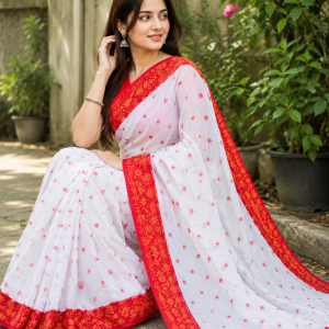 🌸 টিসু সিল্ক জামদানি প্রিন্ট শাড়ি 🌸⚡1